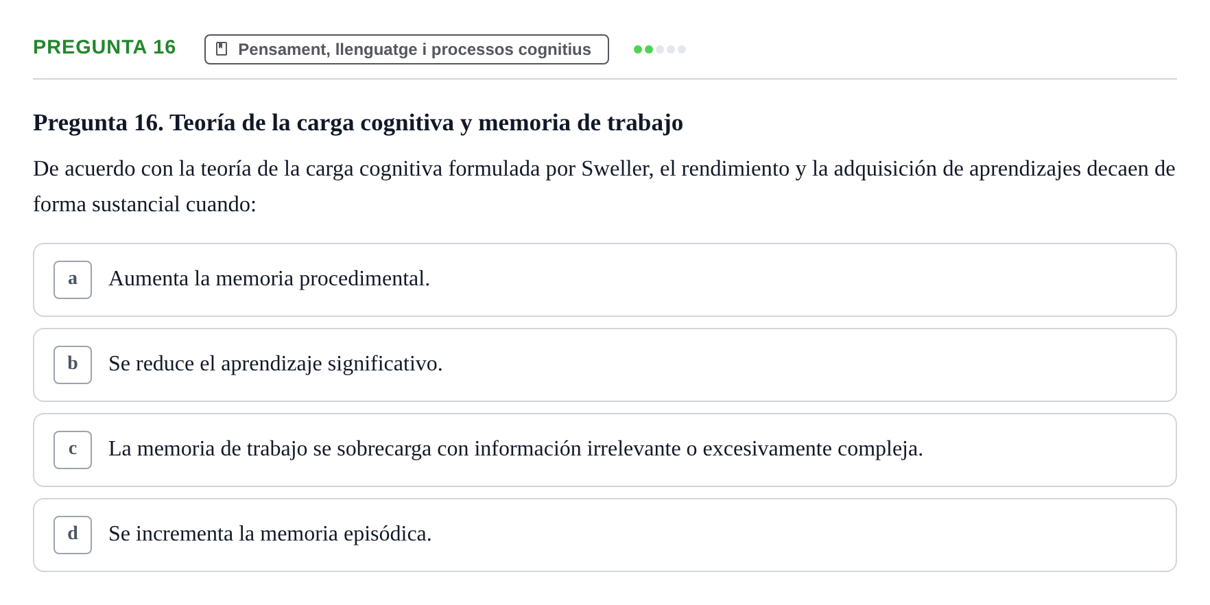 Enunciado: Pregunta 16