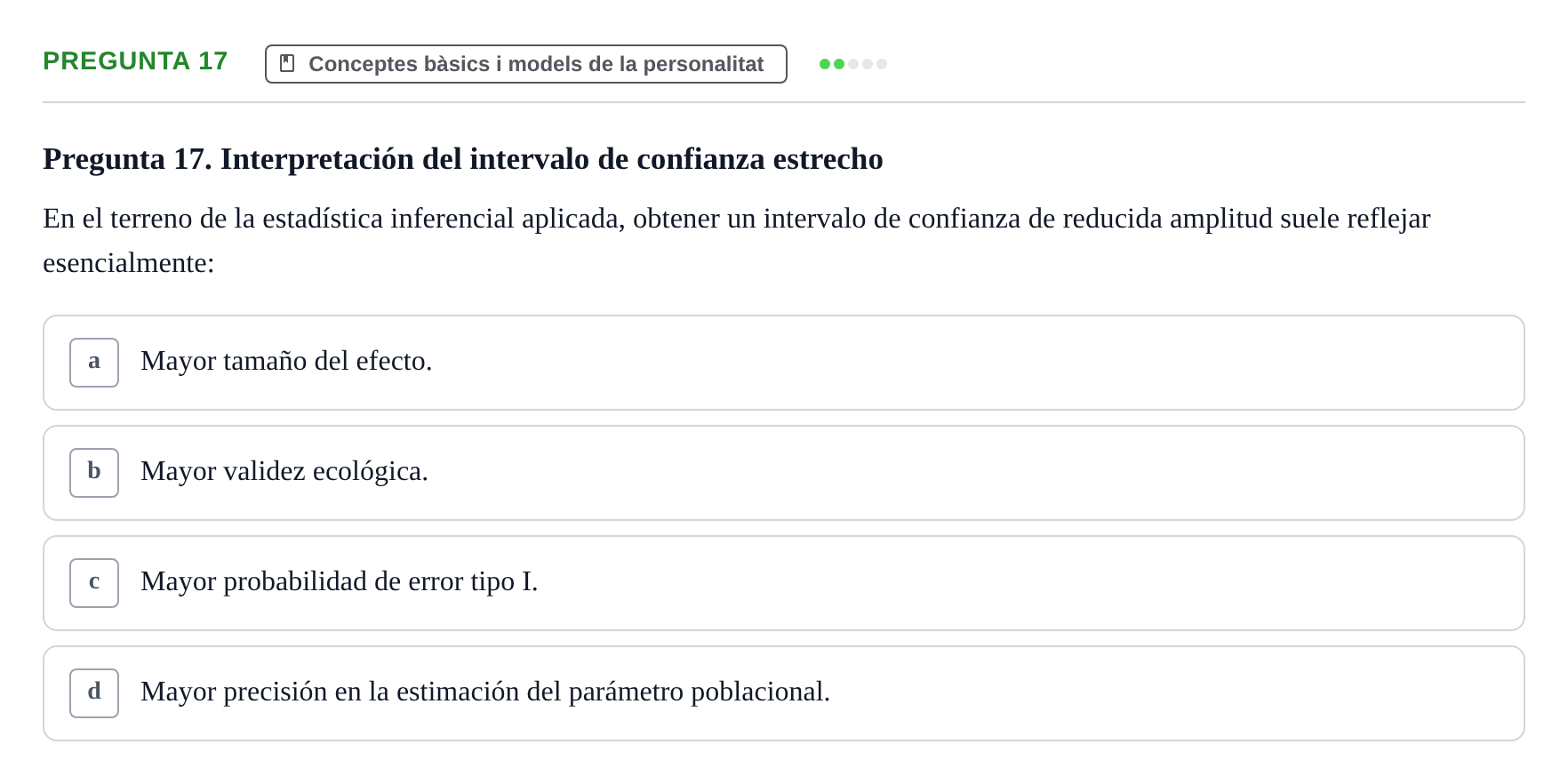 Enunciado: Pregunta 17