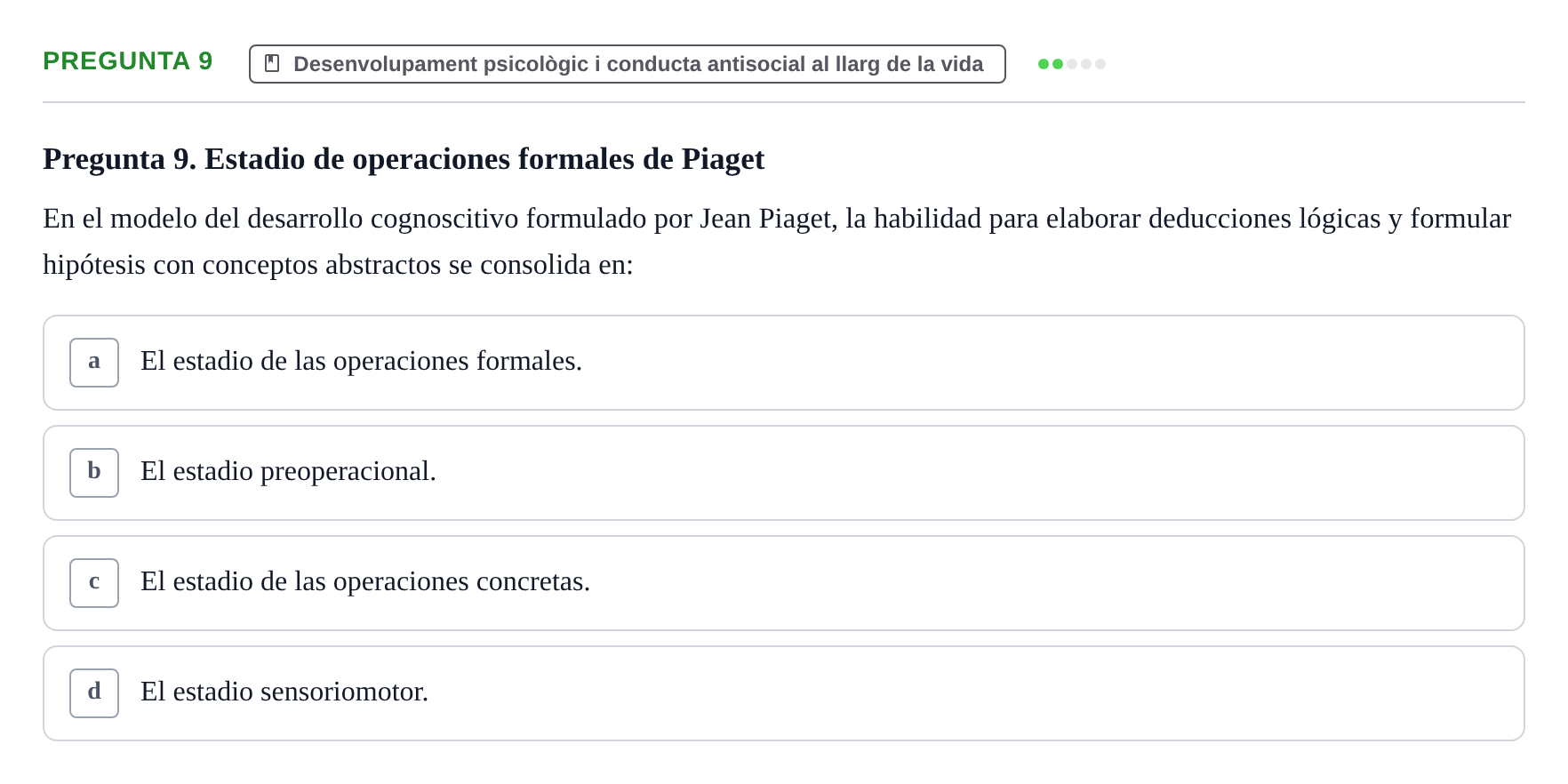 Enunciado: Pregunta 9