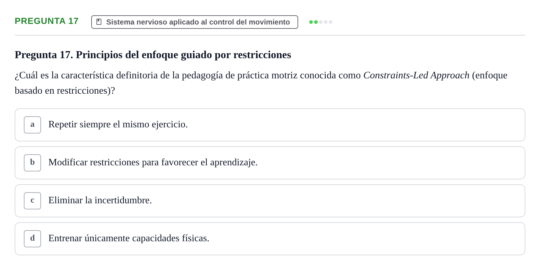Enunciado: Pregunta 17