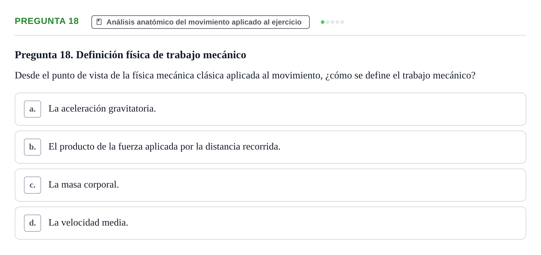 Enunciado: Pregunta 18