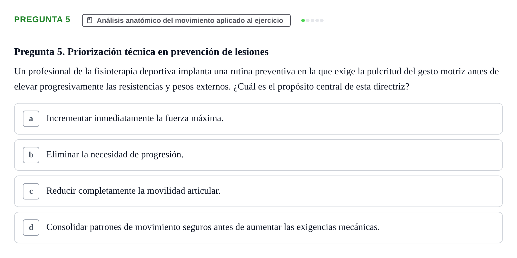 Enunciado: Pregunta 5