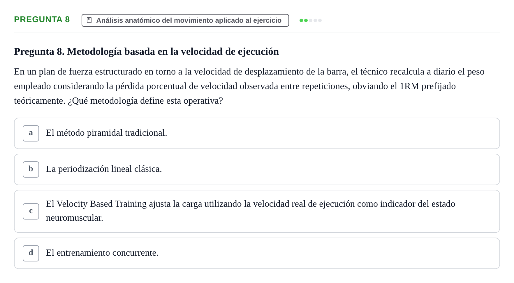 Enunciado: Pregunta 8