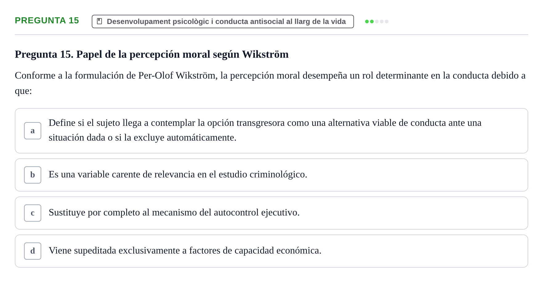 Enunciado: Pregunta 15