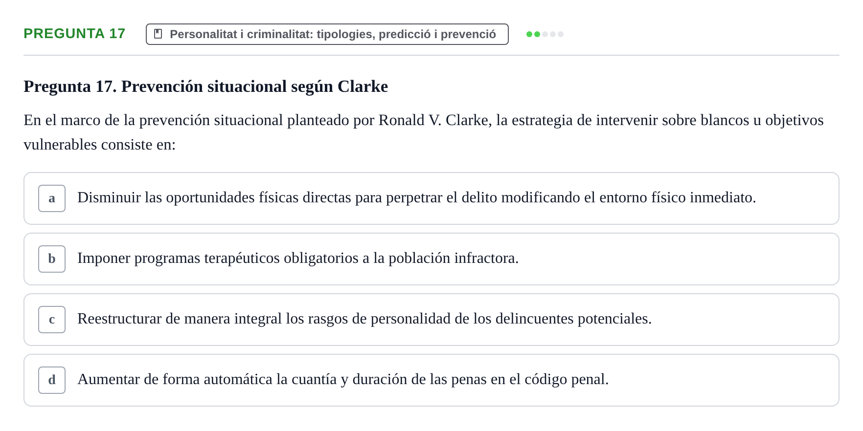Enunciado: Pregunta 17