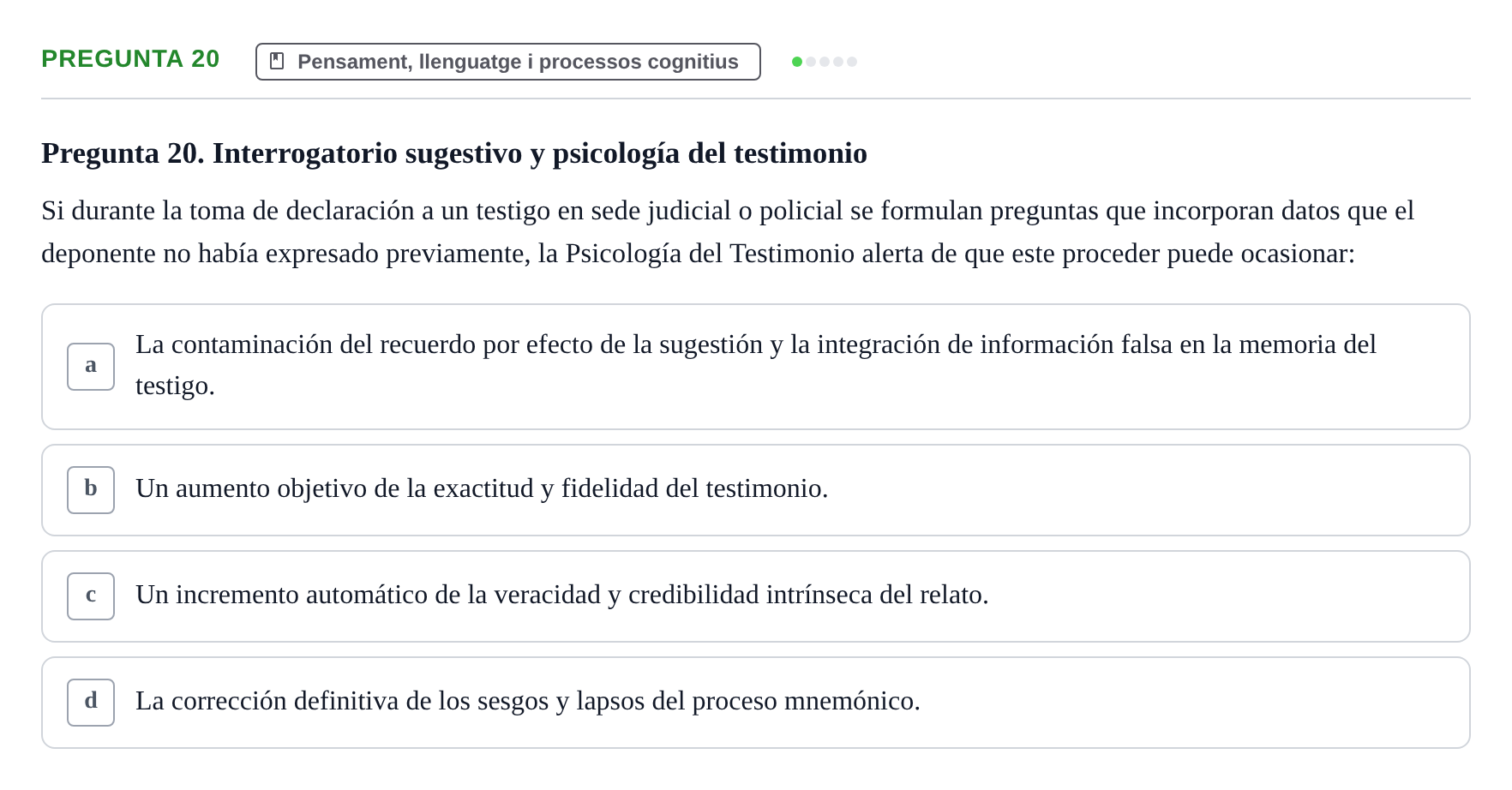 Enunciado: Pregunta 20