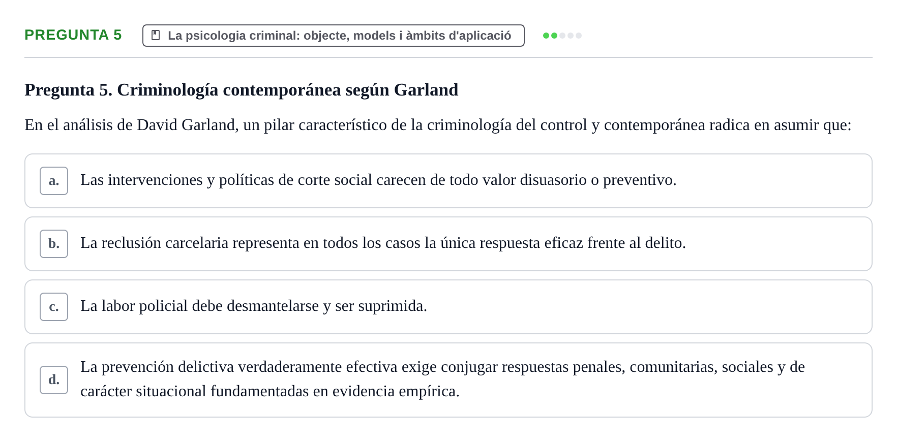 Enunciado: Pregunta 5