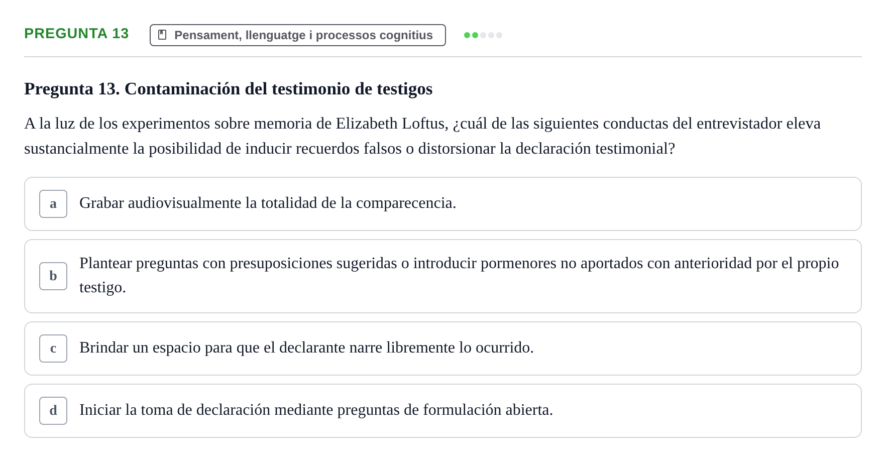 Enunciado: Pregunta 13