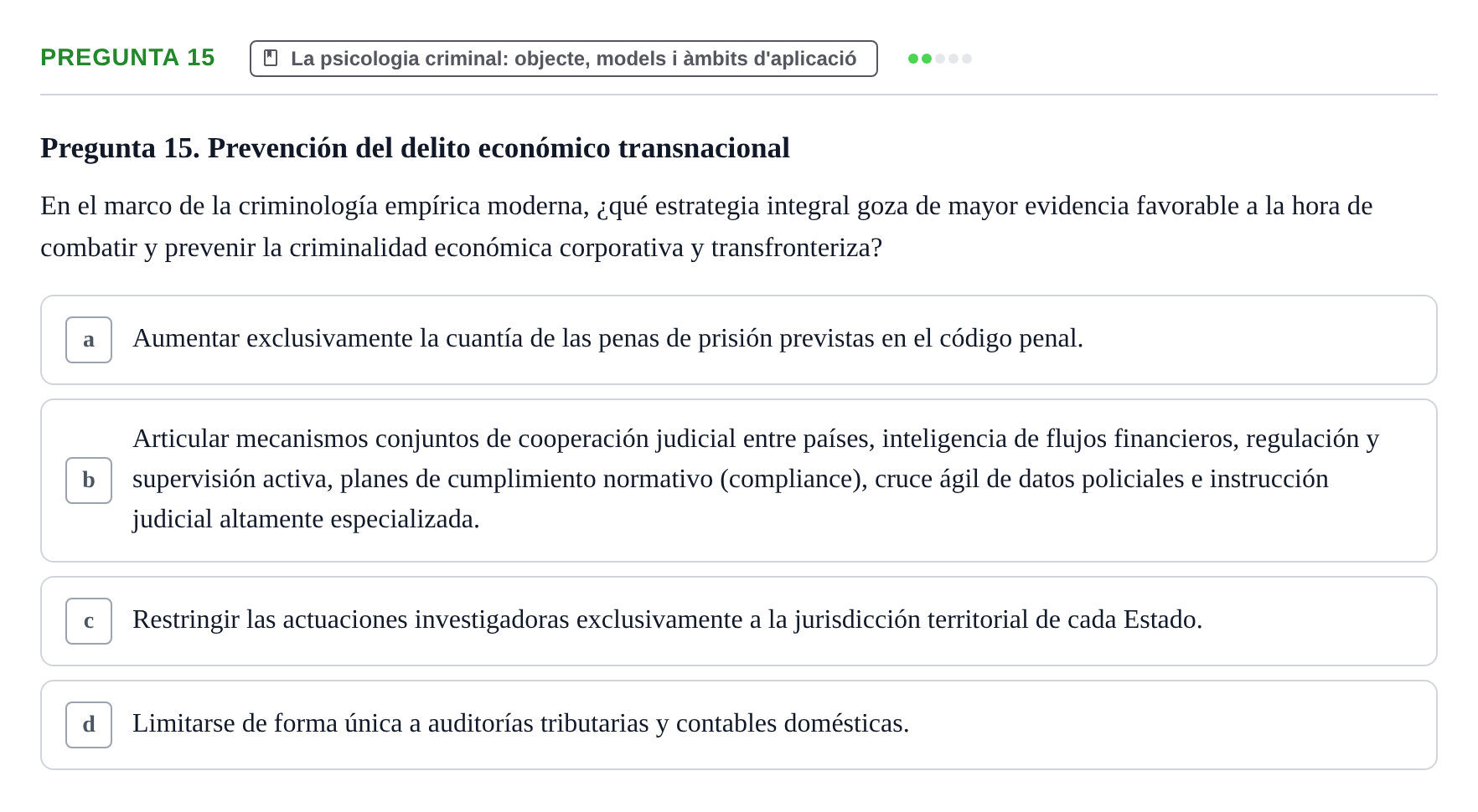 Enunciado: Pregunta 15