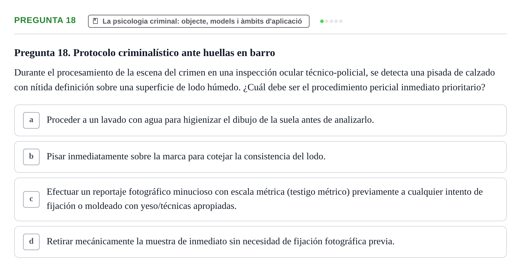 Enunciado: Pregunta 18