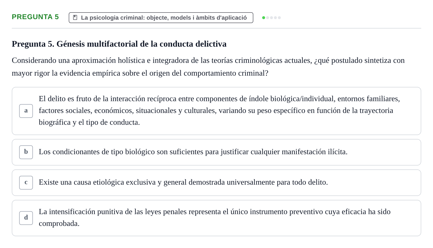 Enunciado: Pregunta 5
