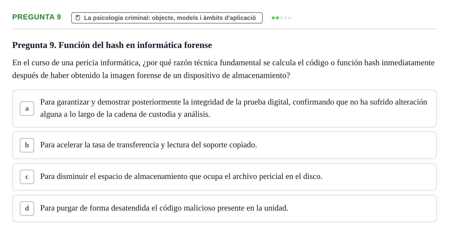 Enunciado: Pregunta 9