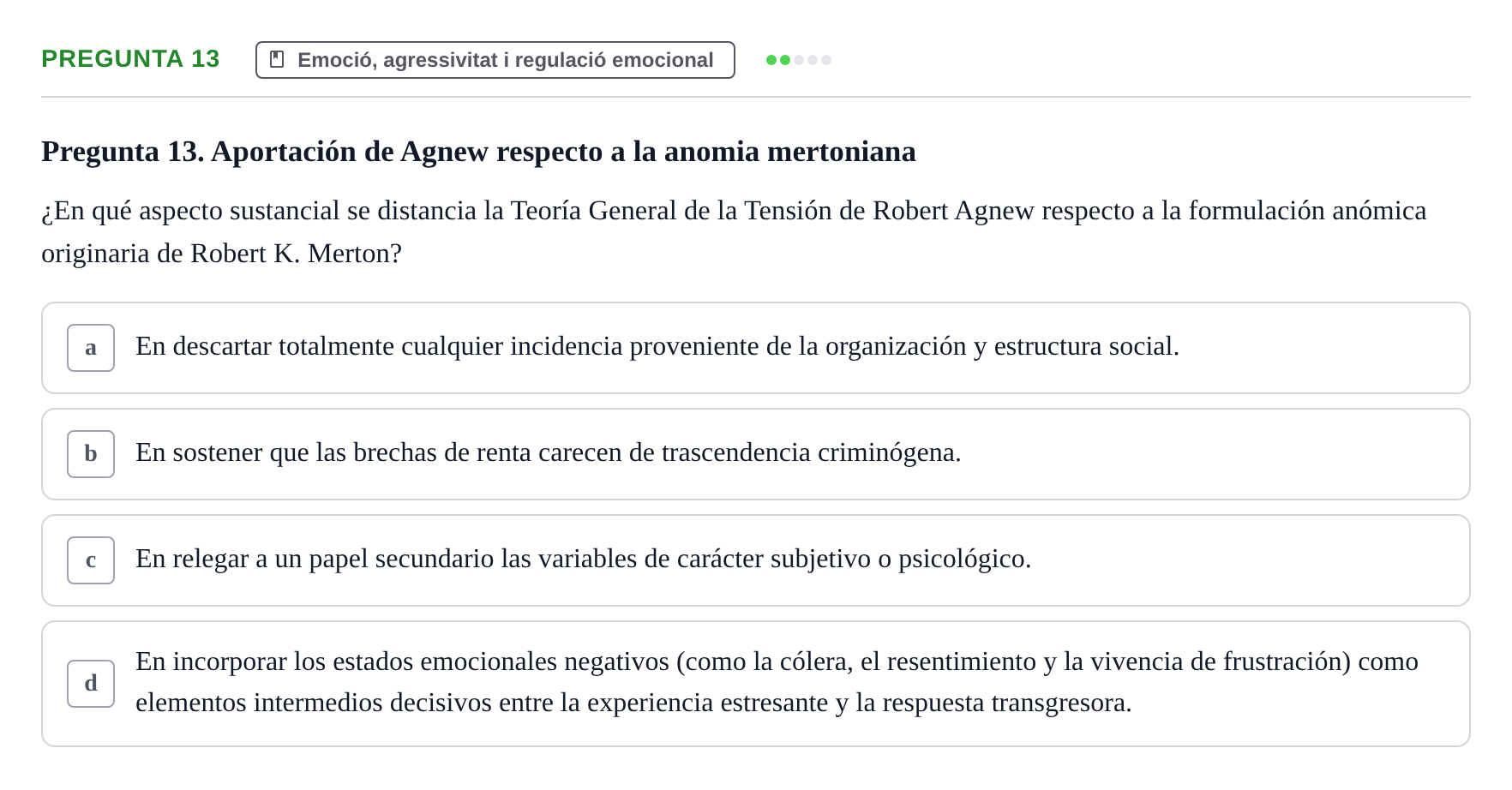 Enunciado: Pregunta 13