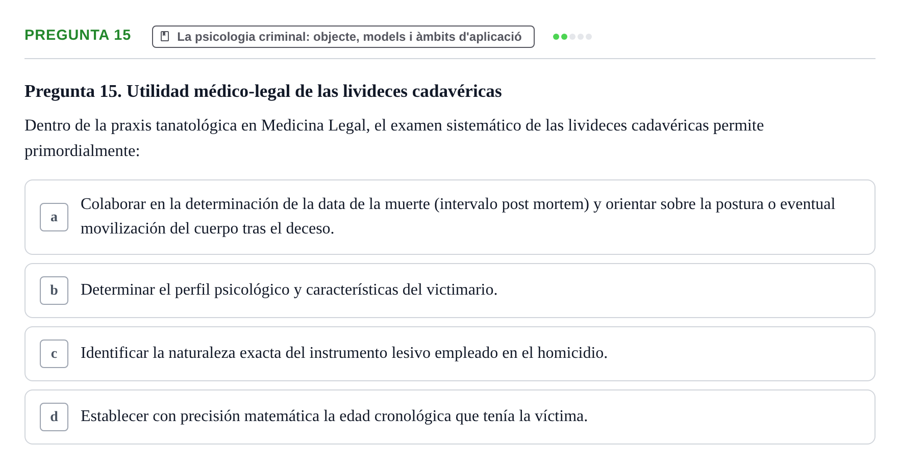 Enunciado: Pregunta 15