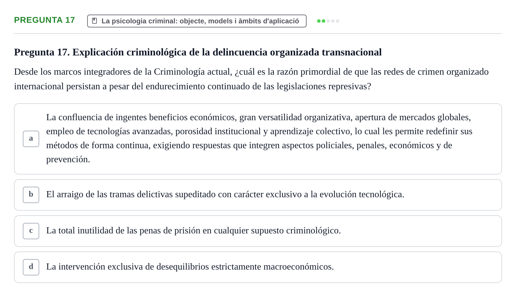 Enunciado: Pregunta 17