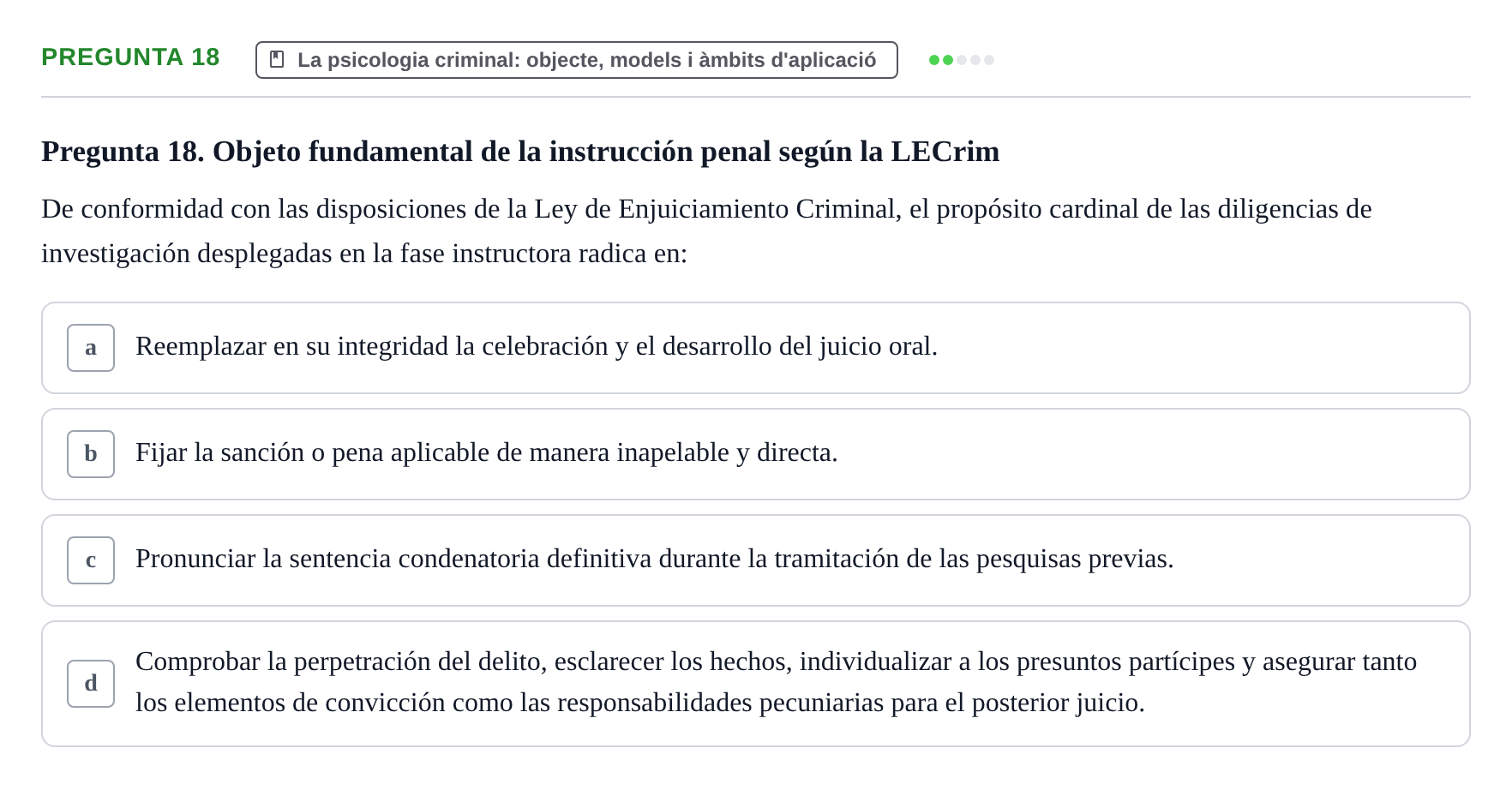 Enunciado: Pregunta 18