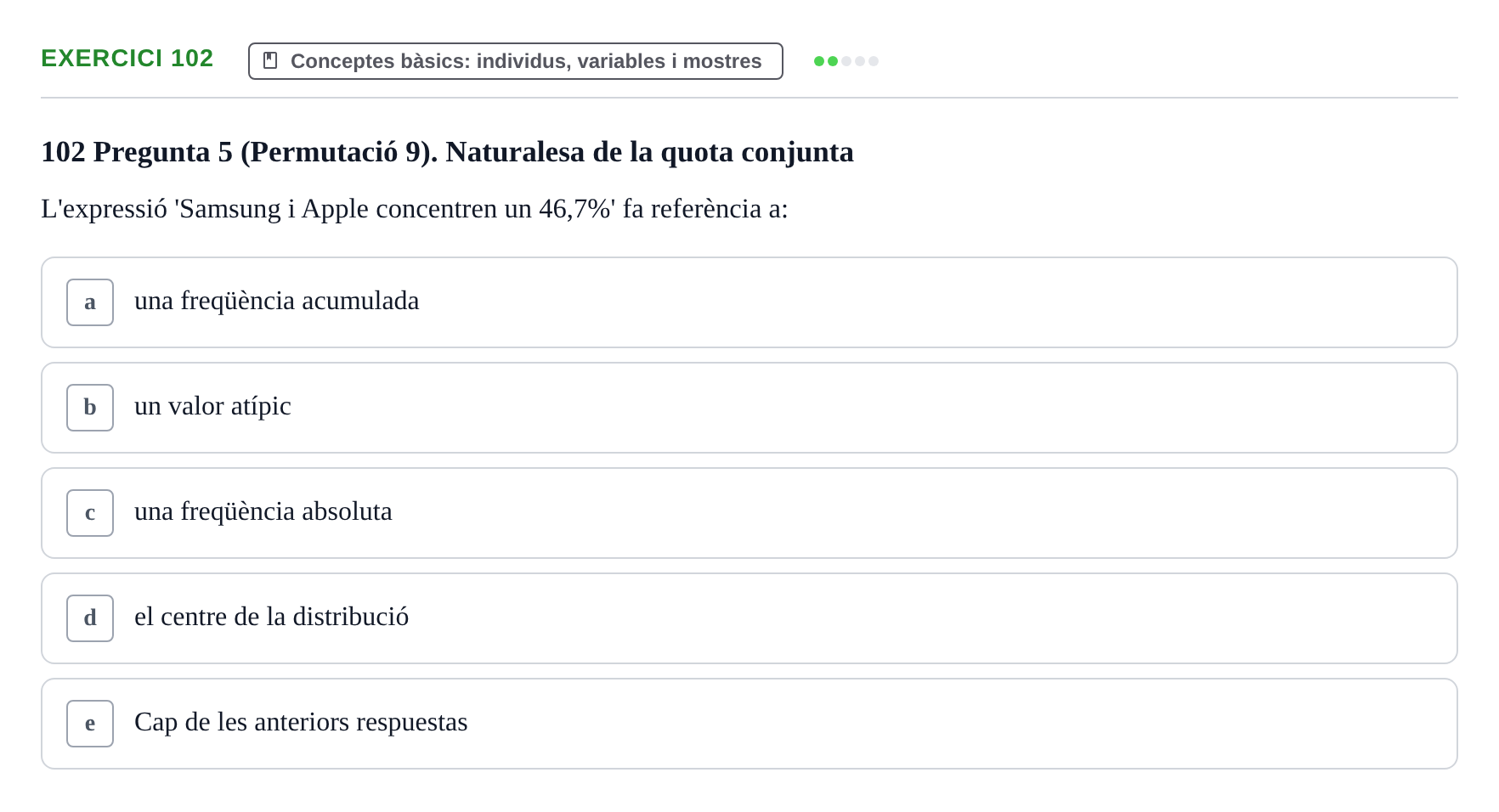 Enunciado: Problema 102 · Anàlisi de Dades UPF Test en classe 1. Anàlisi de Dades