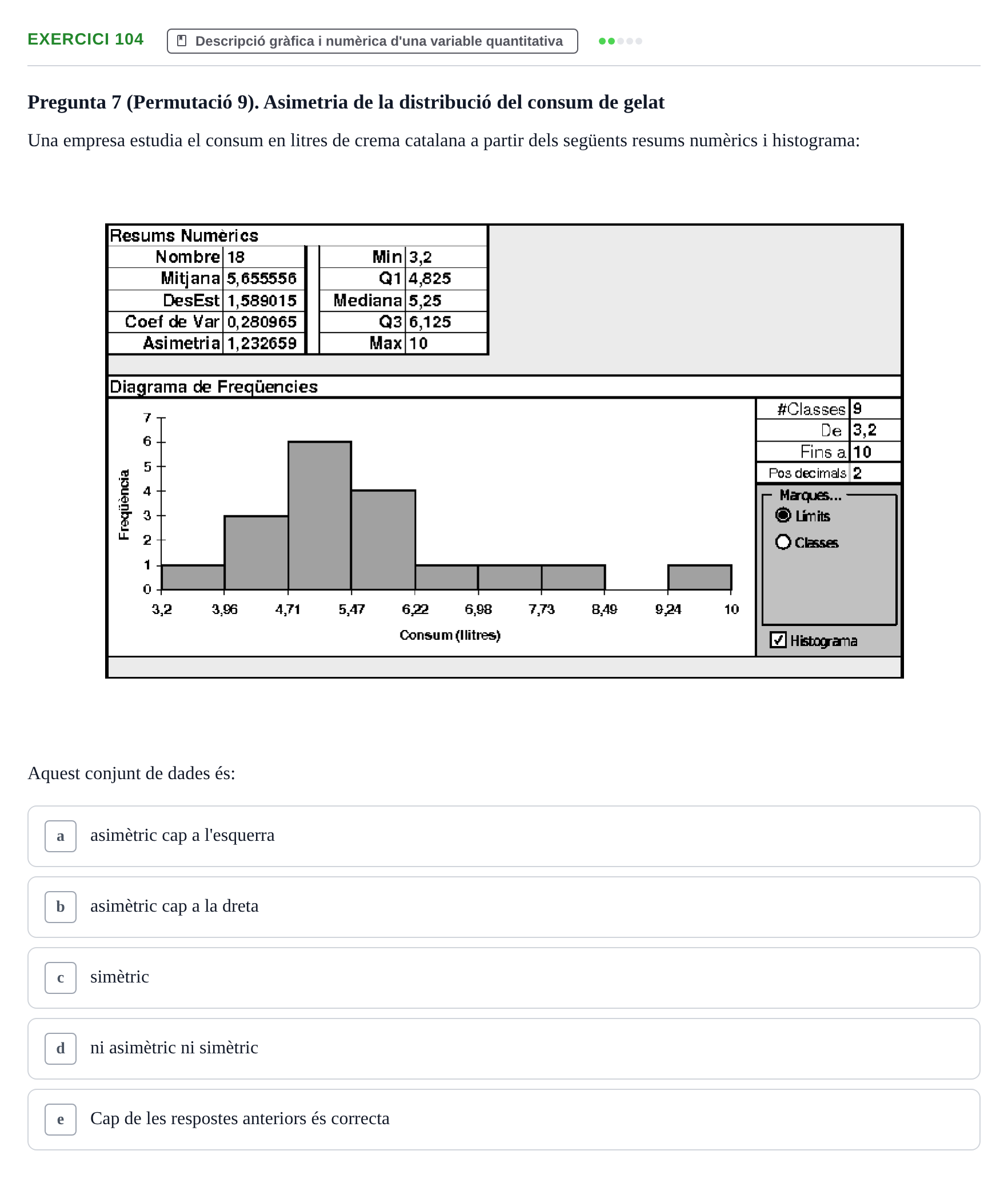 Enunciado: Problema 104 · Anàlisi de Dades UPF Test en classe 1. Anàlisi de Dades