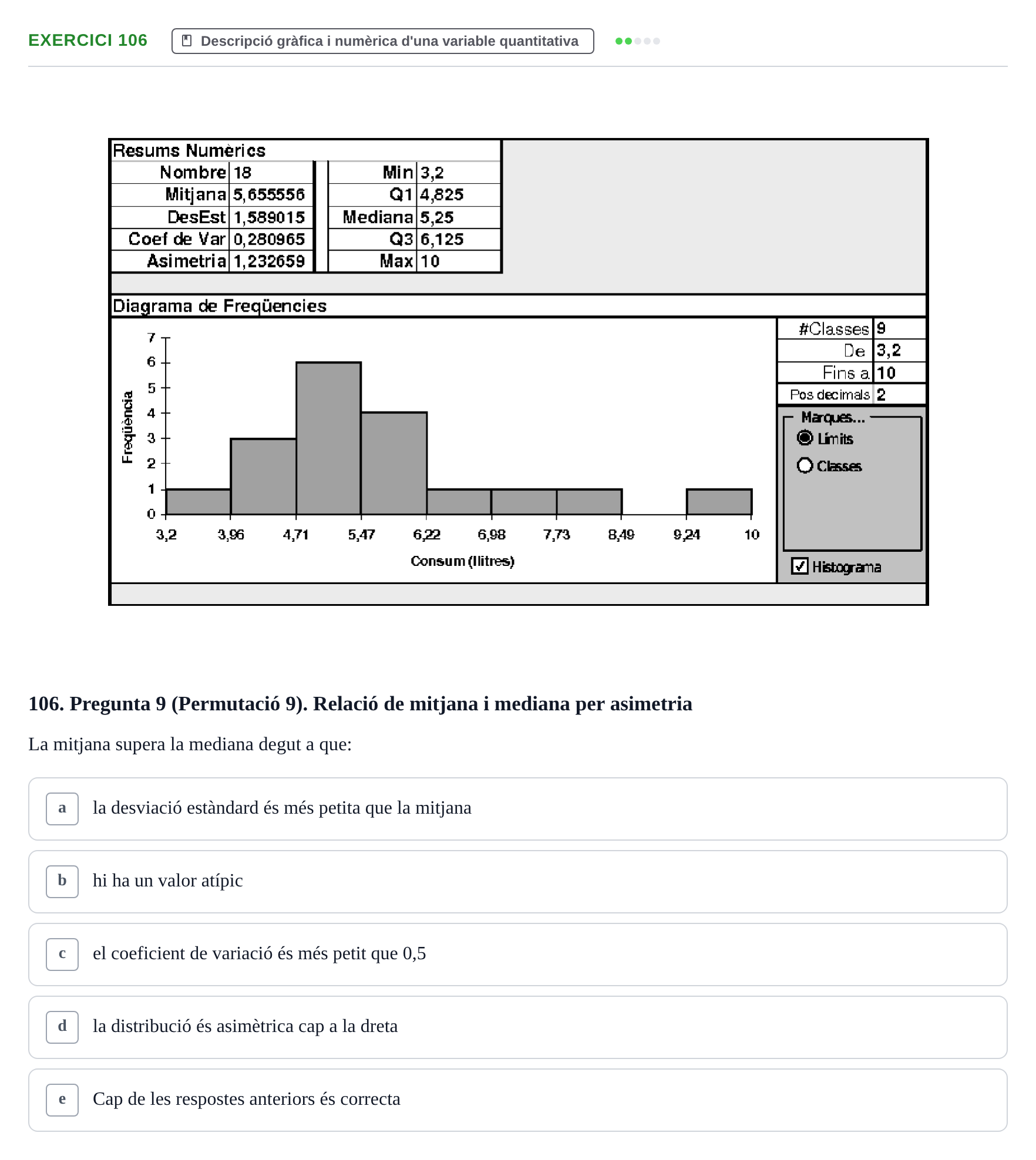 Enunciado: Problema 106 · Anàlisi de Dades UPF Test en classe 1. Anàlisi de Dades
