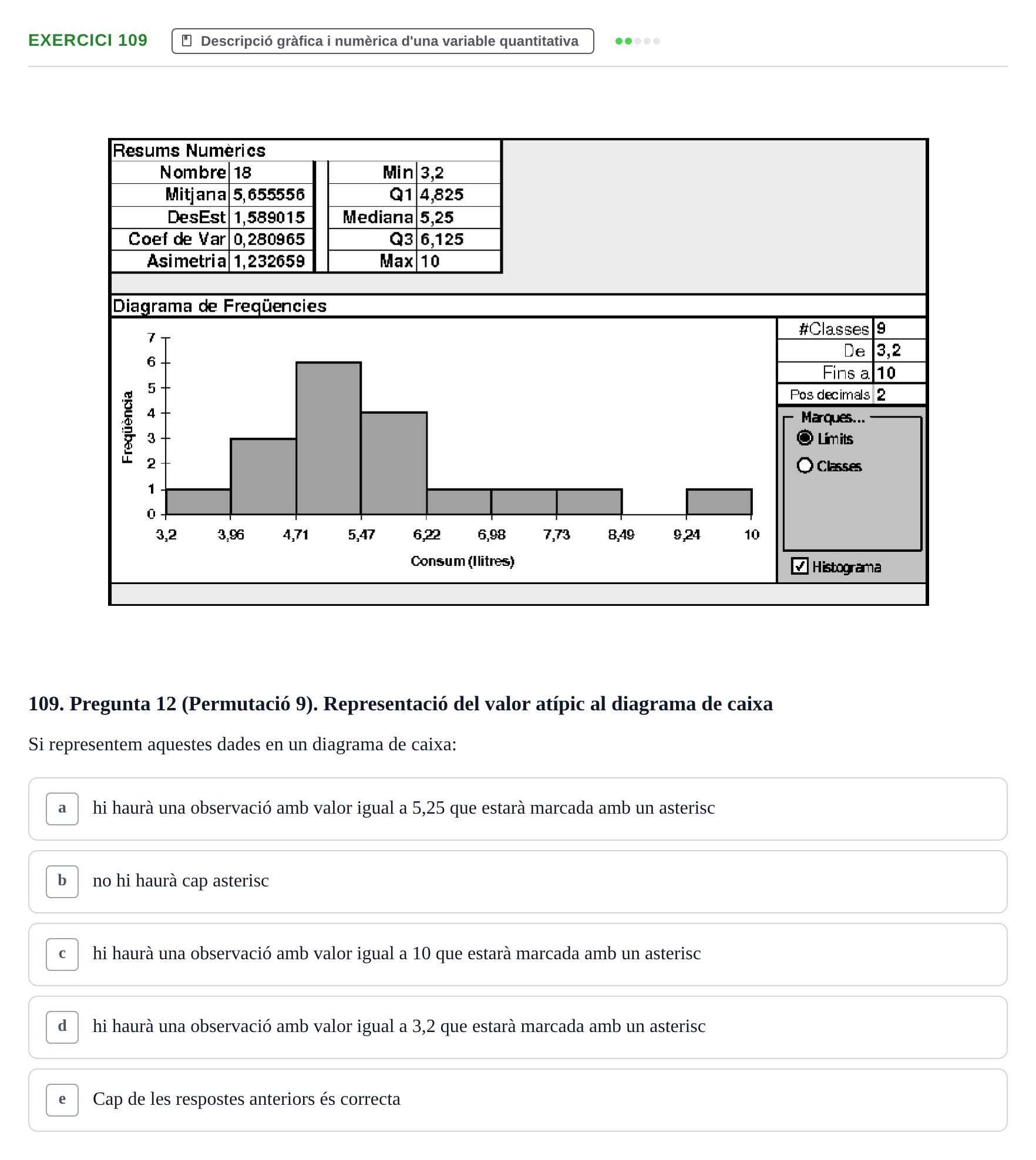 Enunciado: Problema 109 · Anàlisi de Dades UPF Test en classe 1. Anàlisi de Dades