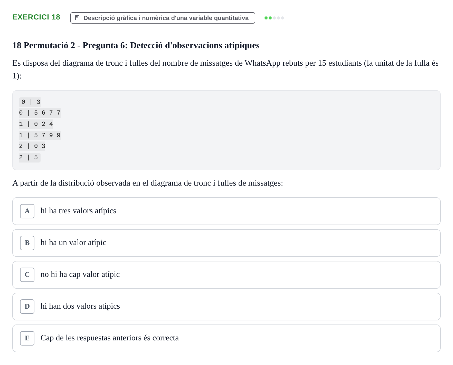 Enunciado: Problema 18 · Anàlisi de Dades UPF Test en classe 1. Anàlisi de Dades