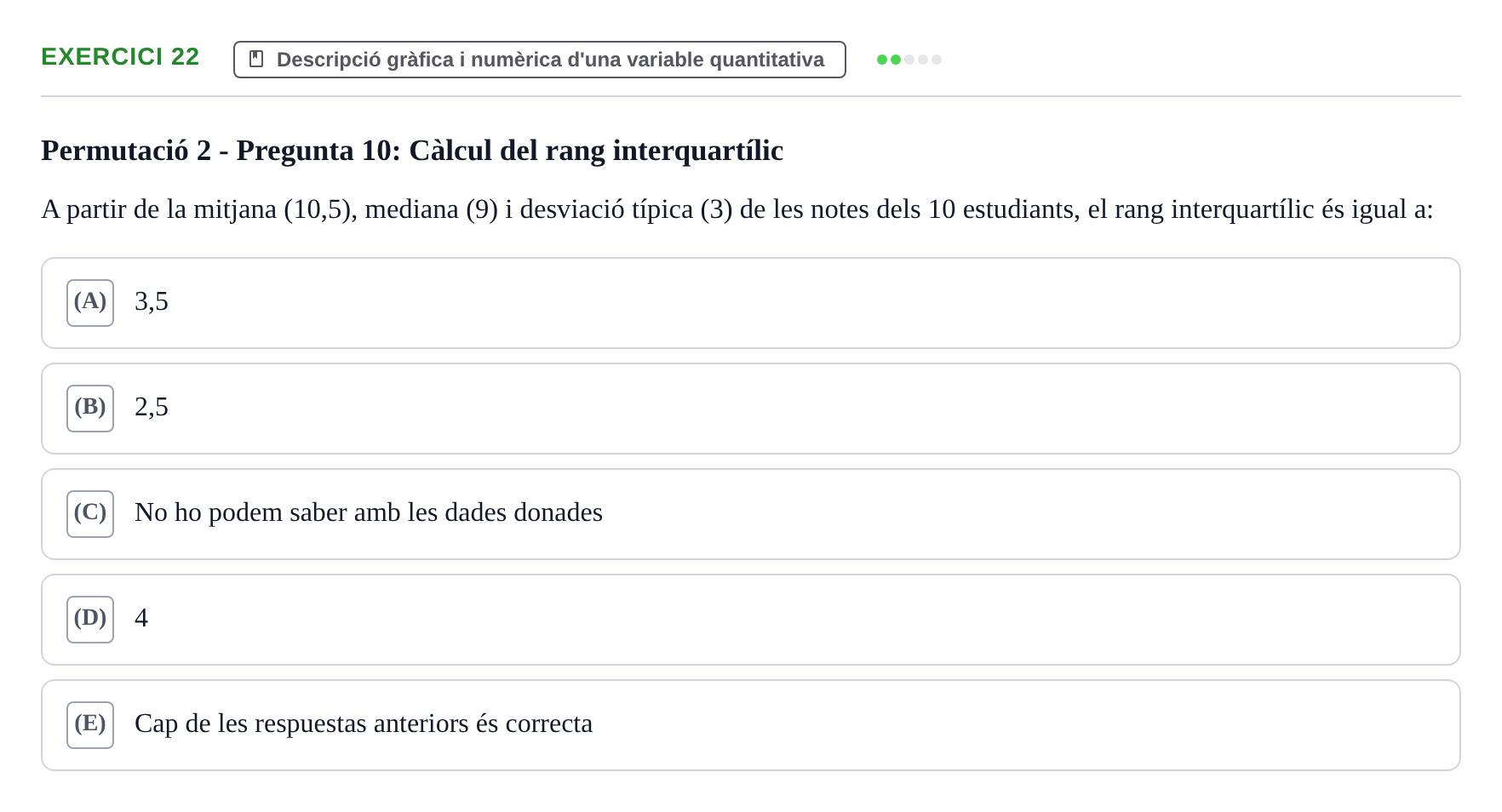 Enunciado: Problema 22 · Anàlisi de Dades UPF Test en classe 1. Anàlisi de Dades