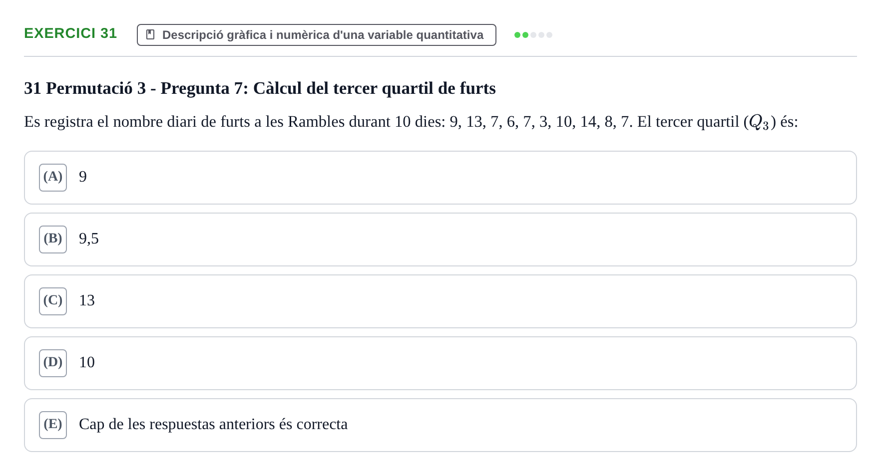 Enunciado: Problema 31 · Anàlisi de Dades UPF Test en classe 1. Anàlisi de Dades