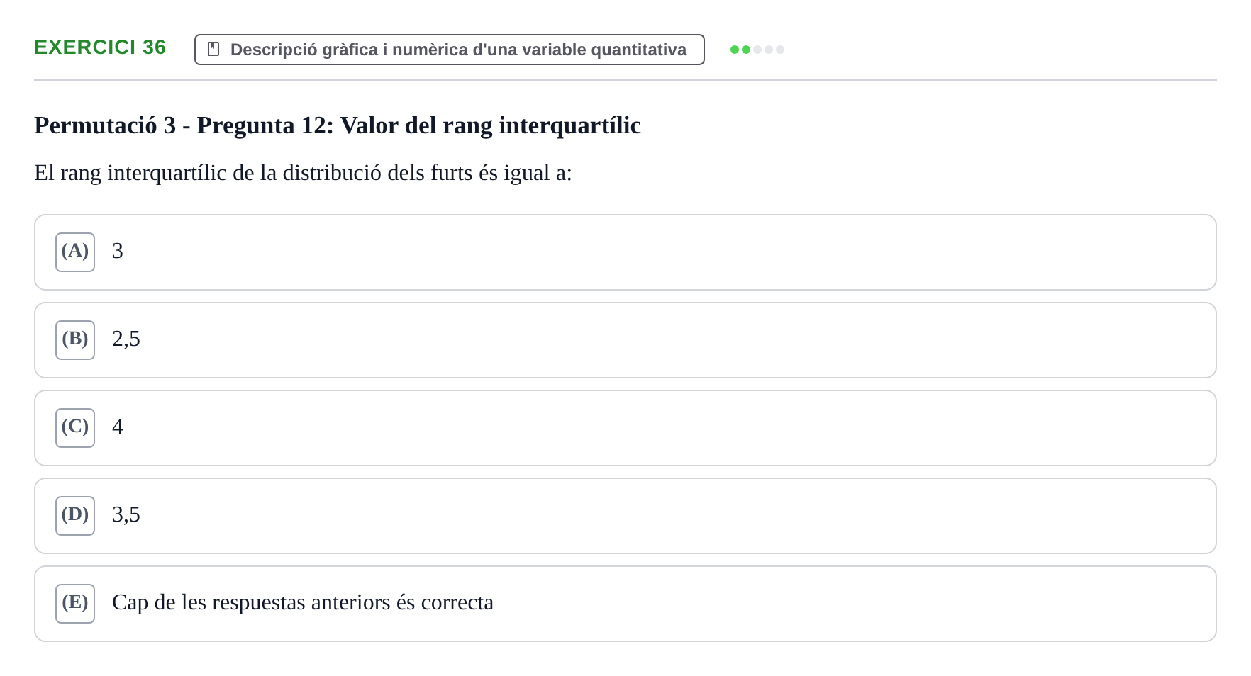 Enunciado: Problema 36 · Anàlisi de Dades UPF Test en classe 1. Anàlisi de Dades