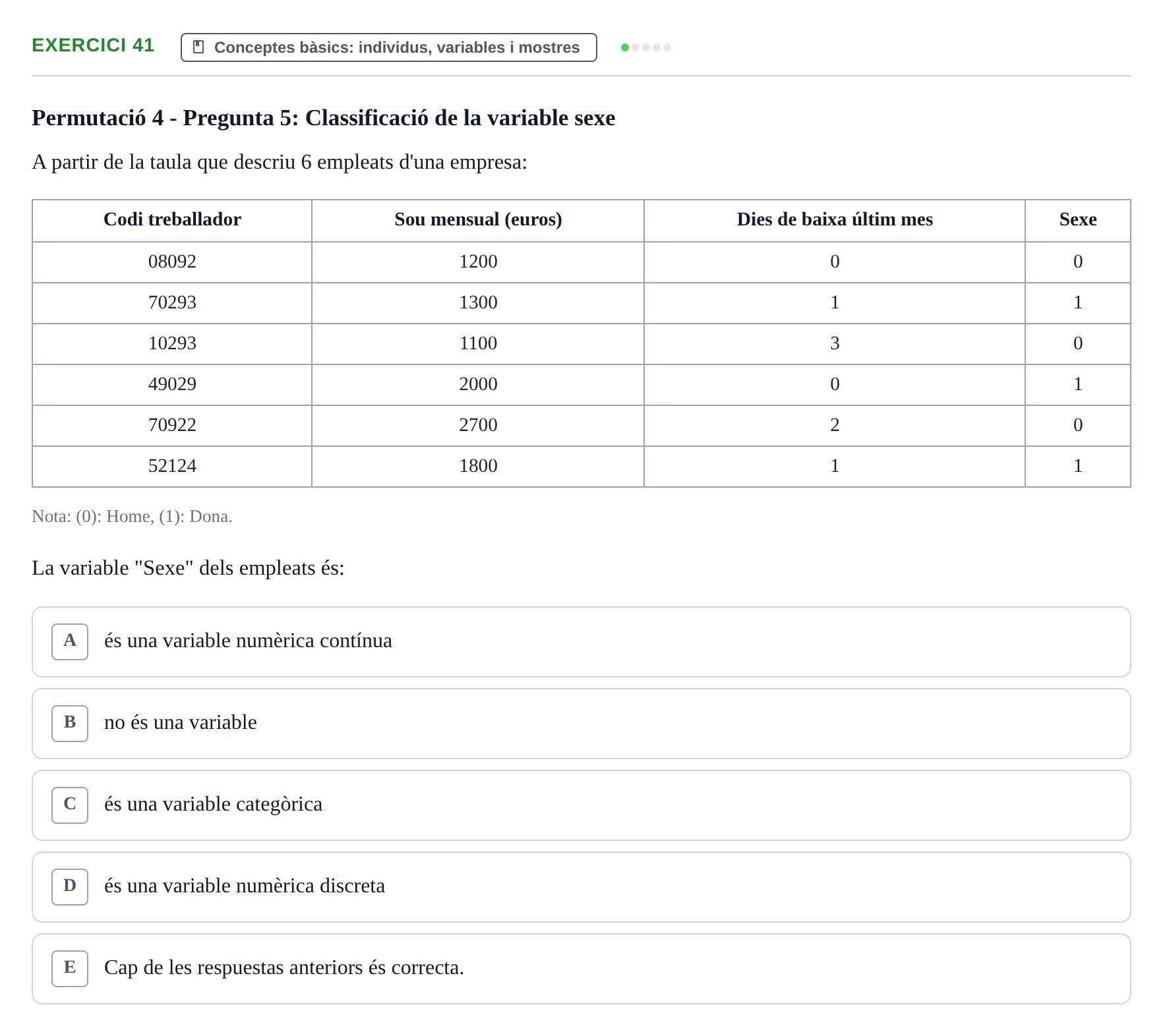 Enunciado: Problema 41 · Anàlisi de Dades UPF Test en classe 1. Anàlisi de Dades