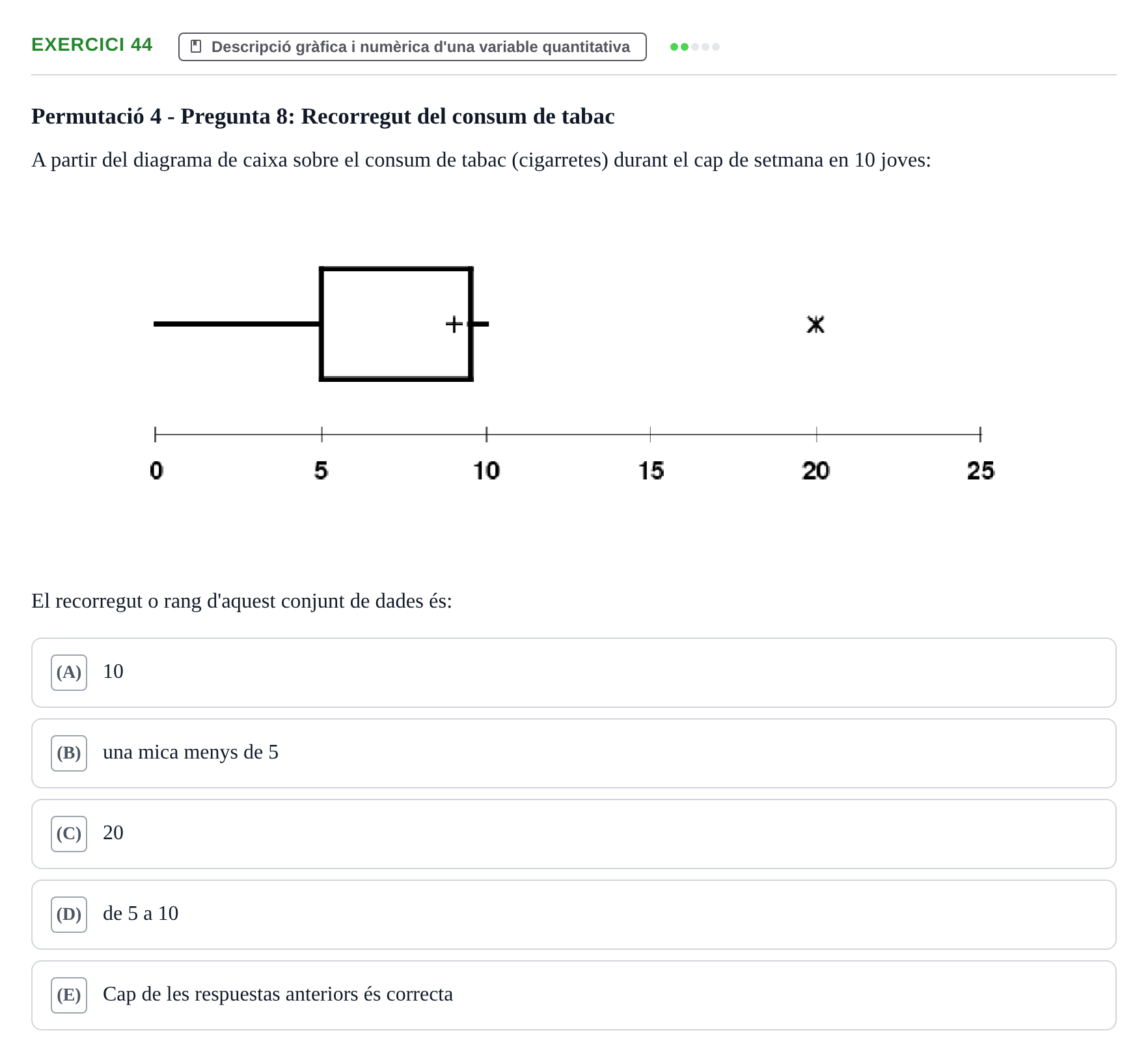 Enunciado: Problema 44 · Anàlisi de Dades UPF Test en classe 1. Anàlisi de Dades