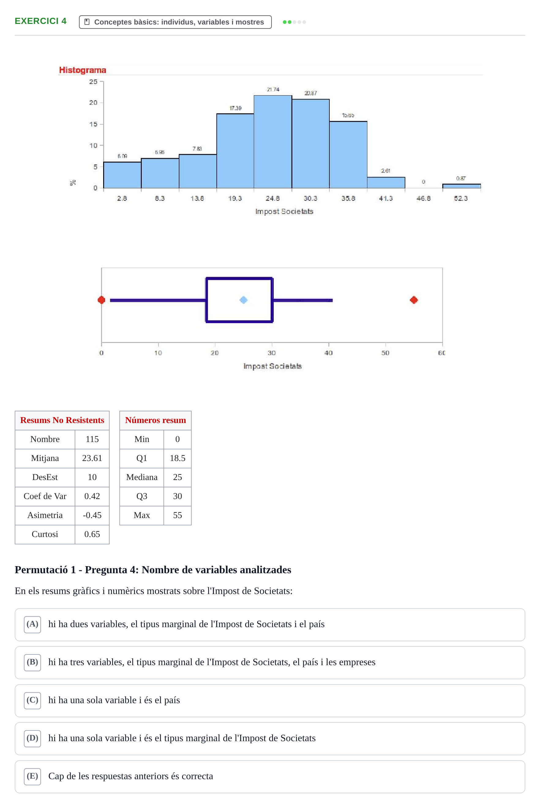 Enunciado: Problema 4 · Anàlisi de Dades UPF Test en classe 1. Anàlisi de Dades