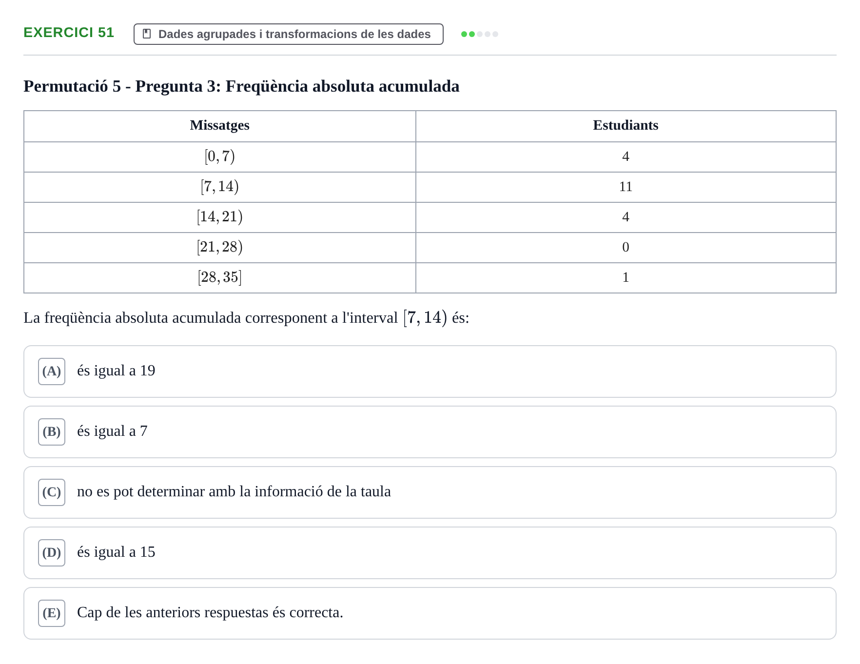 Enunciado: Problema 51 · Anàlisi de Dades UPF Test en classe 1. Anàlisi de Dades