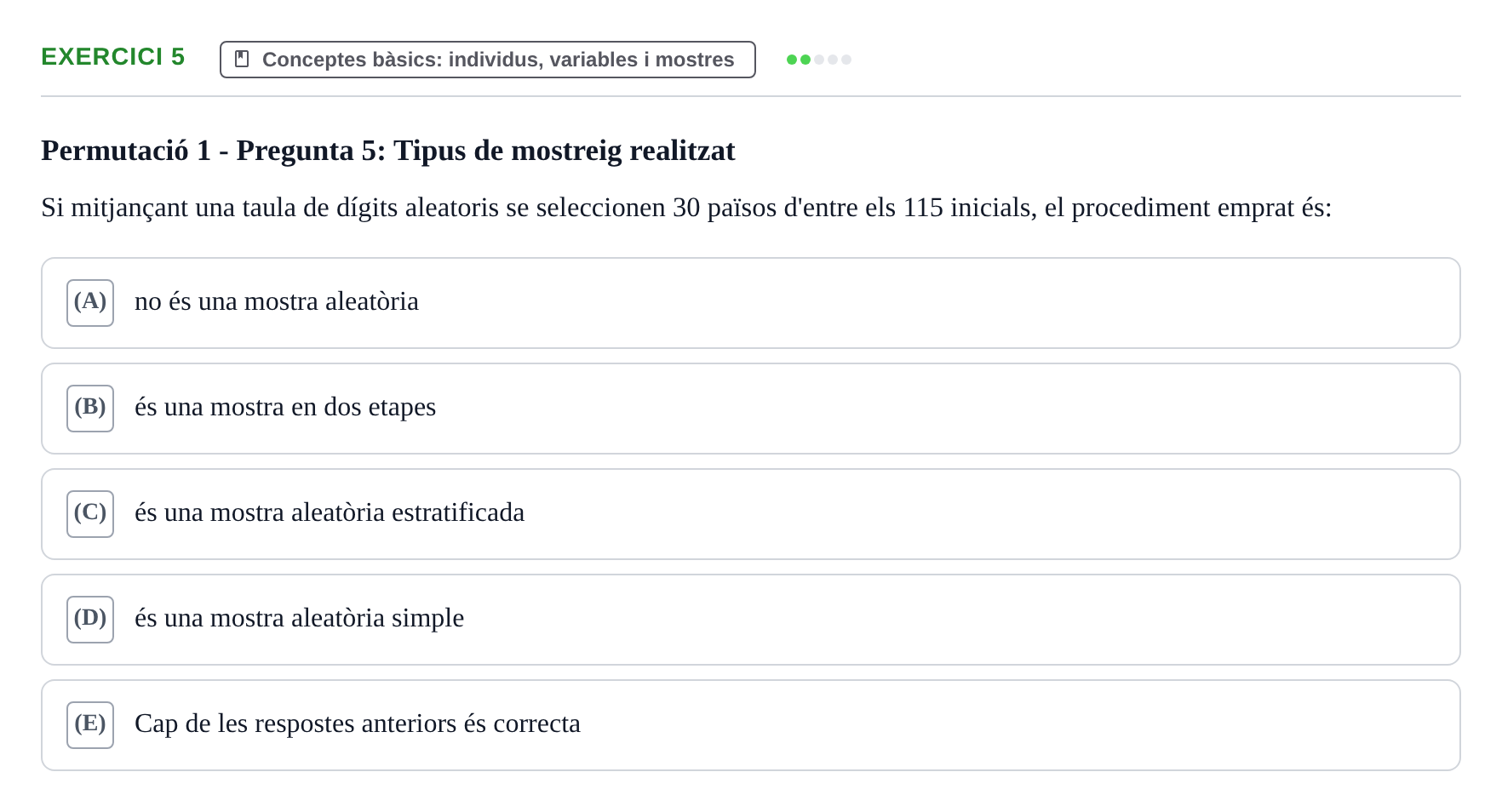 Enunciado: Problema 5 · Anàlisi de Dades UPF Test en classe 1. Anàlisi de Dades