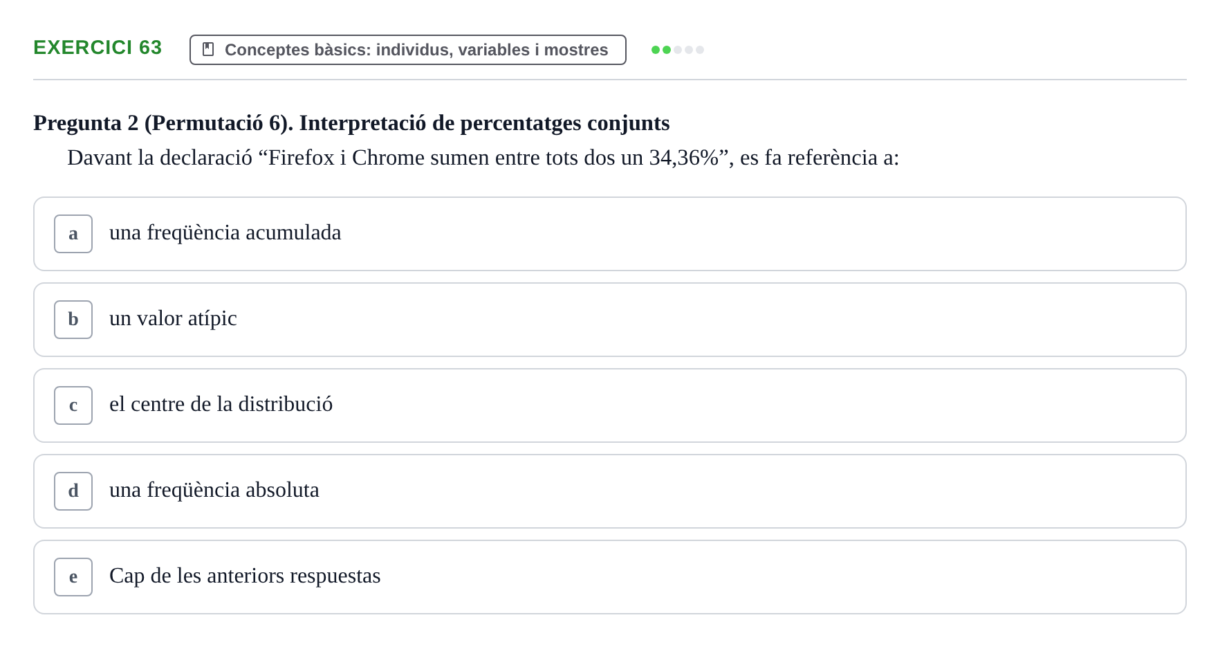 Enunciado: Problema 63 · Anàlisi de Dades UPF Test en classe 1. Anàlisi de Dades