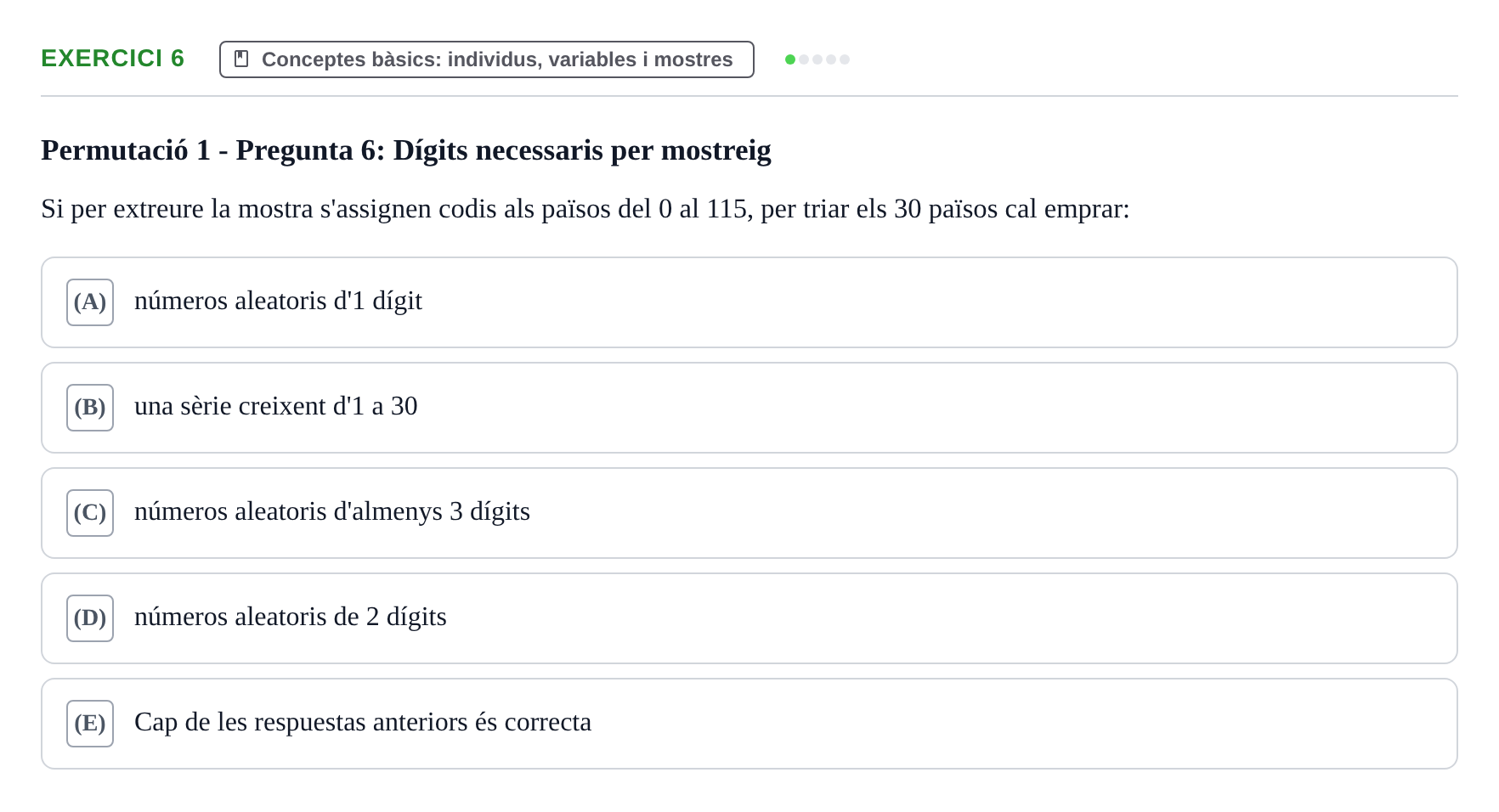 Enunciado: Problema 6 · Anàlisi de Dades UPF Test en classe 1. Anàlisi de Dades