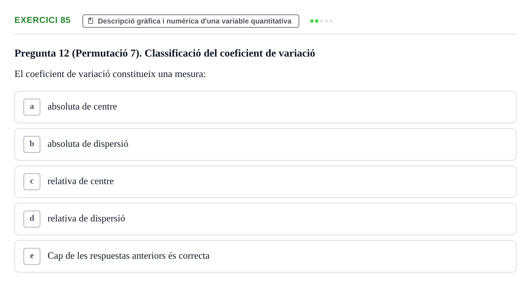 Enunciado: Problema 85 · Anàlisi de Dades UPF Test en classe 1. Anàlisi de Dades