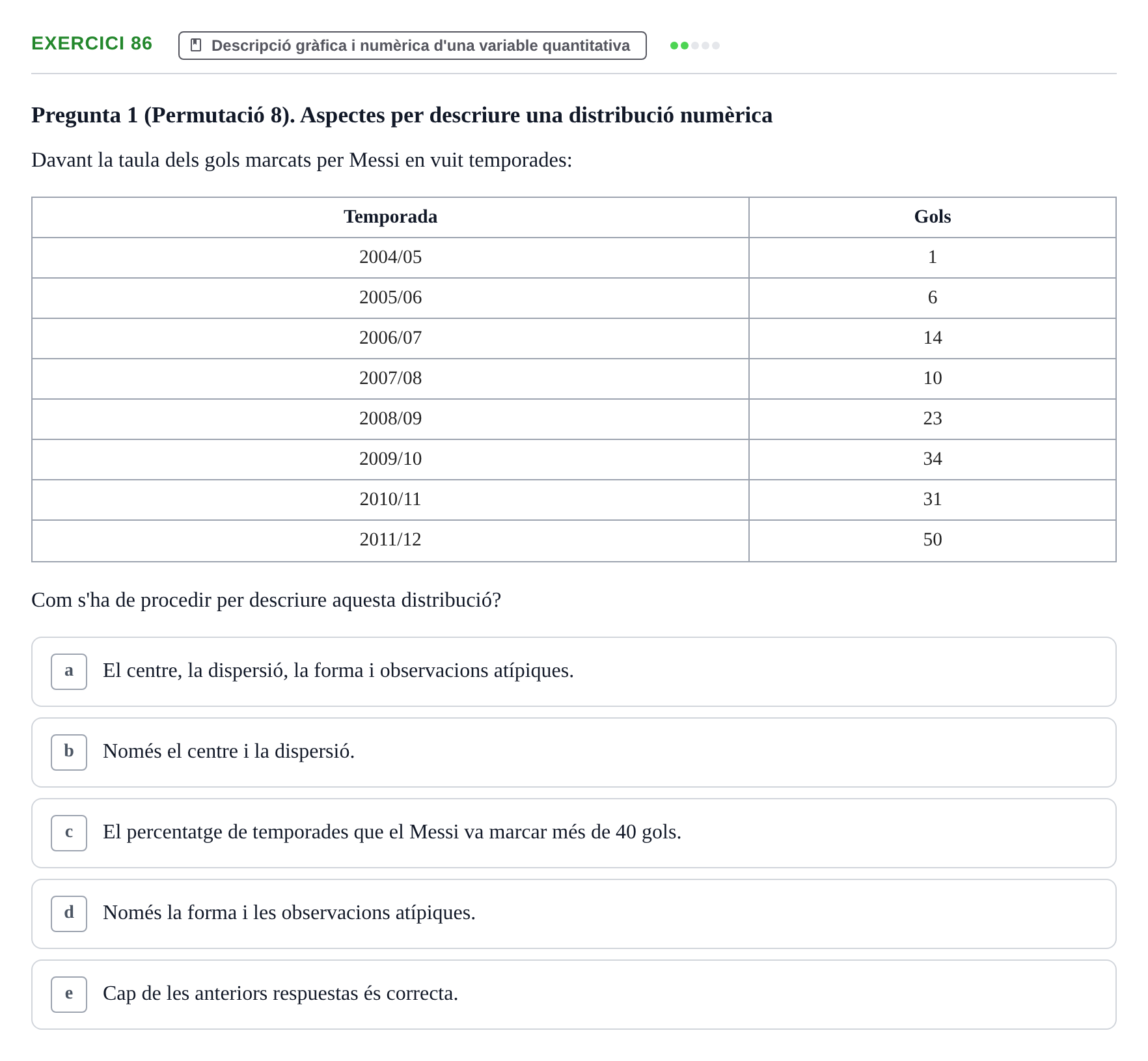 Enunciado: Problema 86 · Anàlisi de Dades UPF Test en classe 1. Anàlisi de Dades