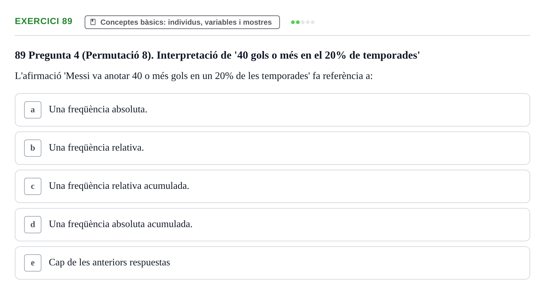 Enunciado: Problema 89 · Anàlisi de Dades UPF Test en classe 1. Anàlisi de Dades