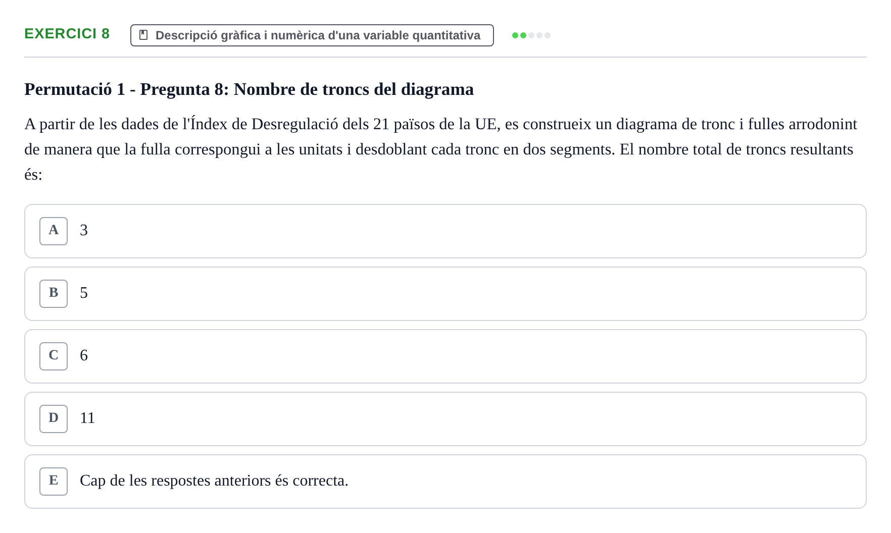 Enunciado: Problema 8 · Anàlisi de Dades UPF Test en classe 1. Anàlisi de Dades
