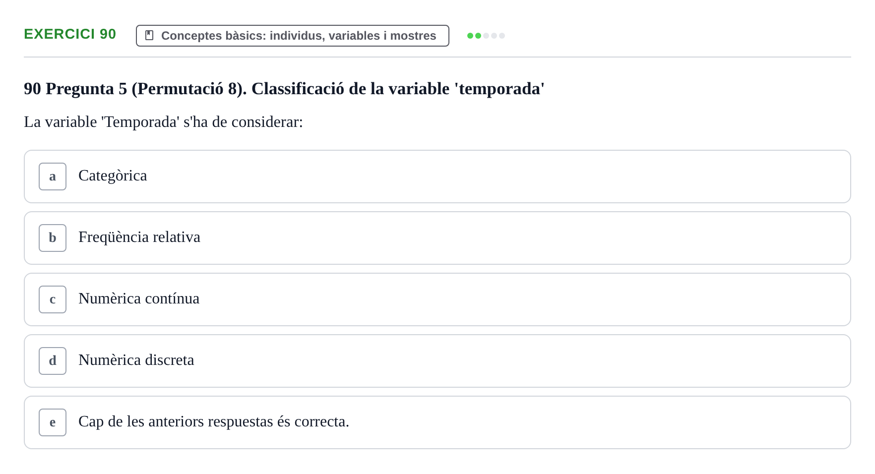 Enunciado: Problema 90 · Anàlisi de Dades UPF Test en classe 1. Anàlisi de Dades