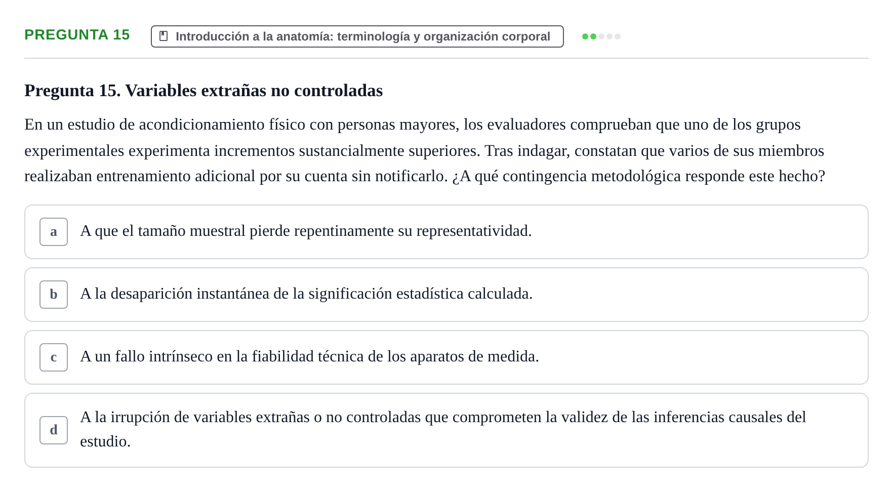 Enunciado: Pregunta 15