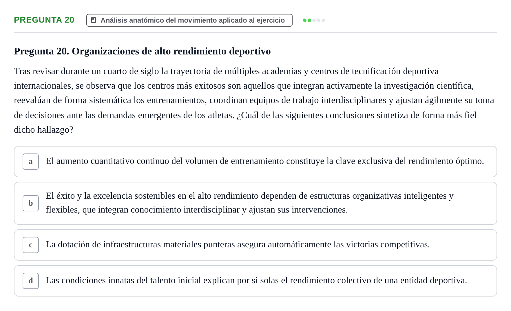 Enunciado: Pregunta 20