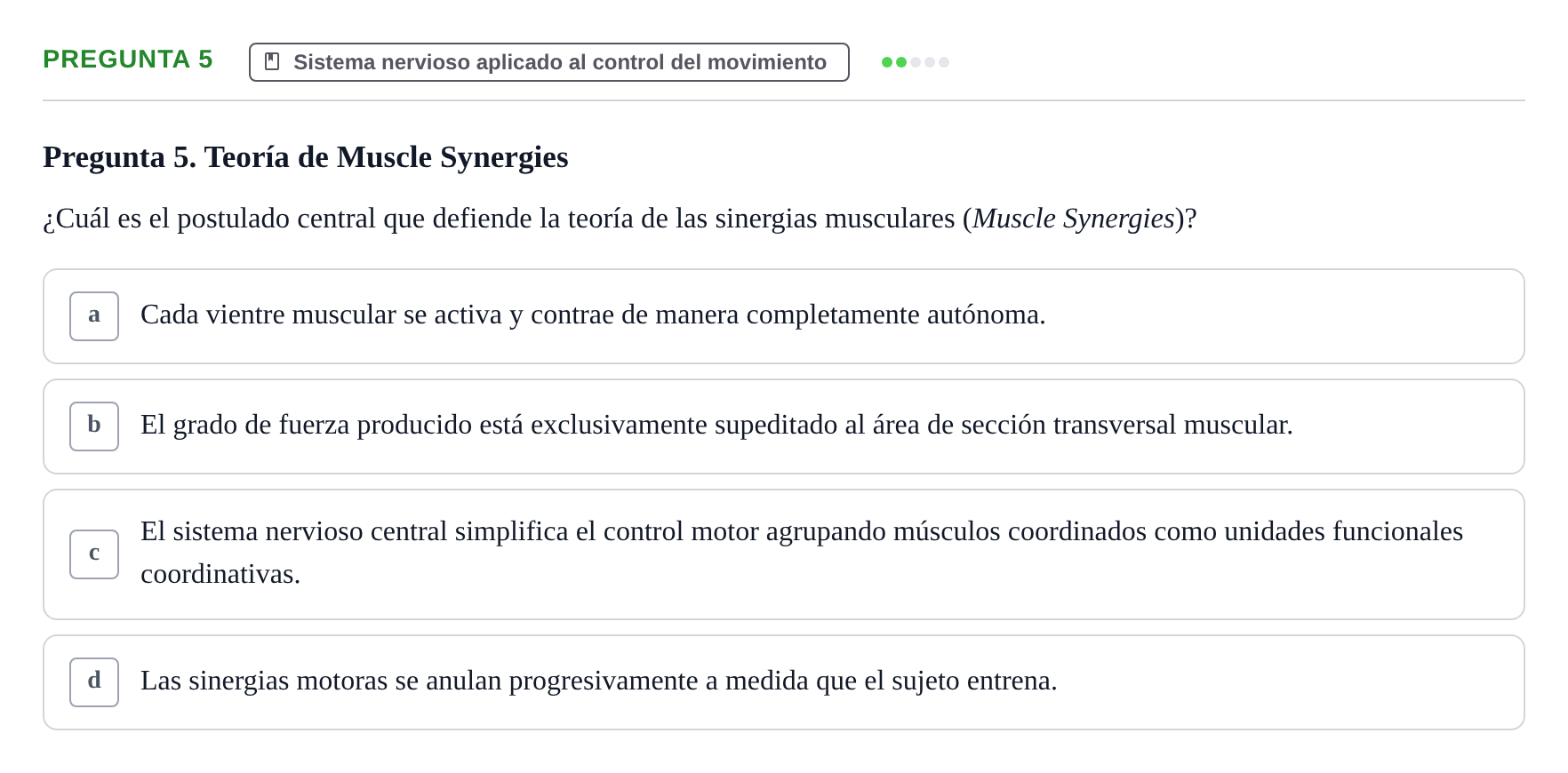 Enunciado: Pregunta 5