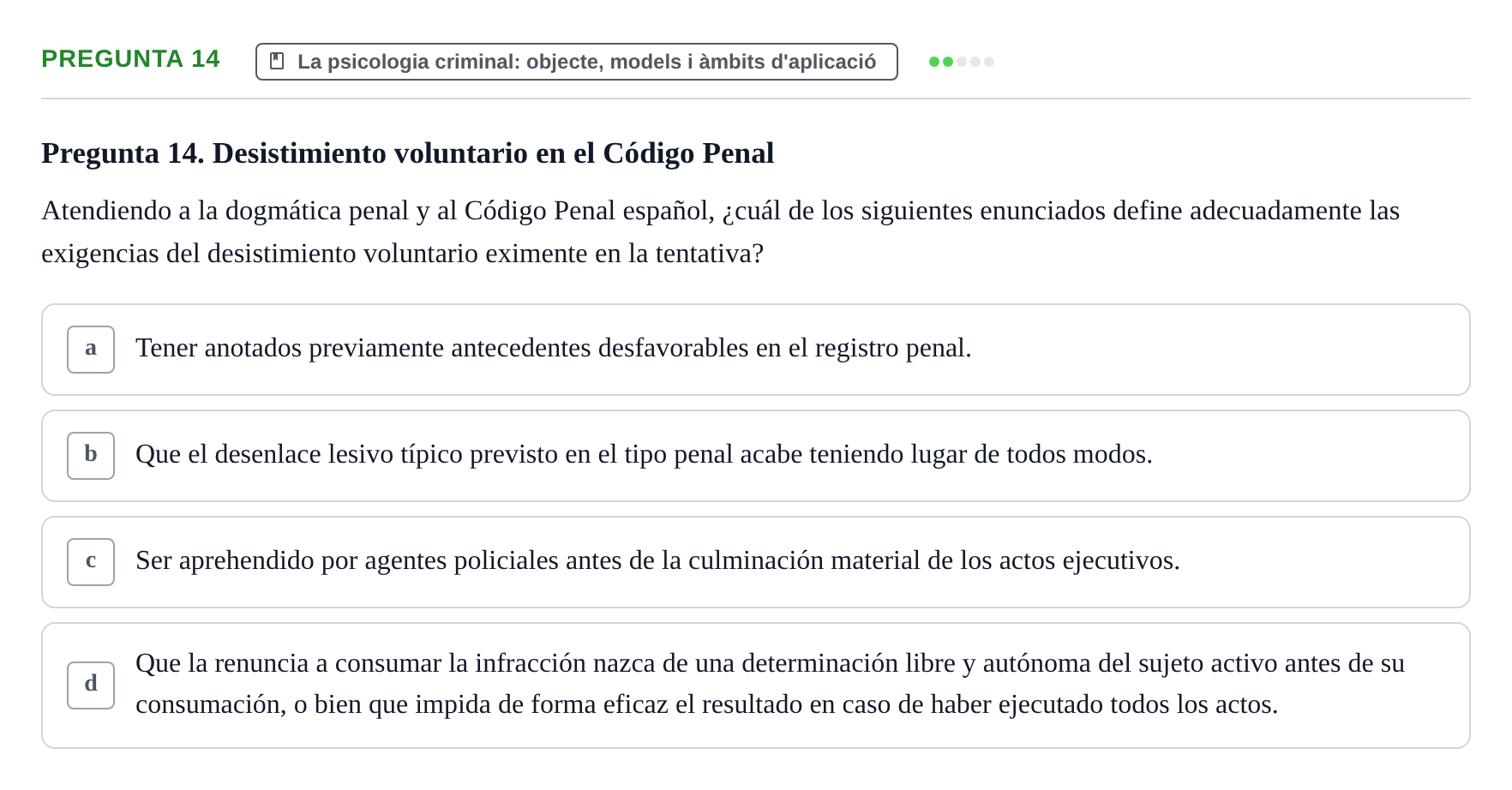 Enunciado: Pregunta 14