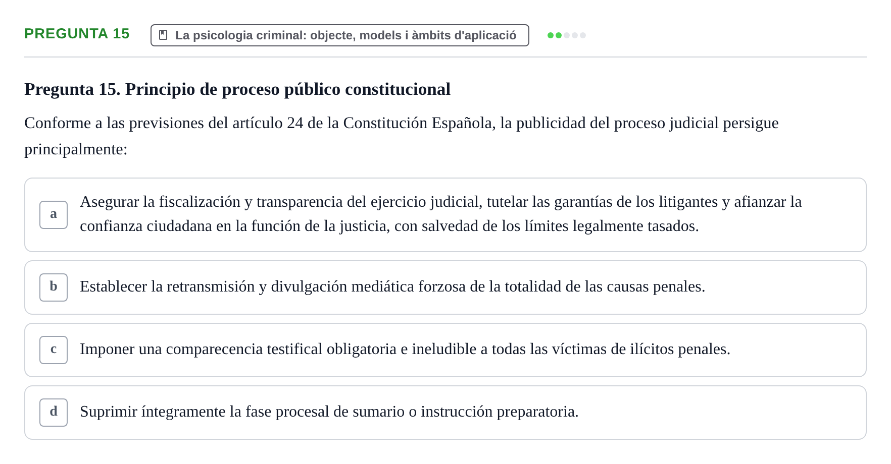 Enunciado: Pregunta 15
