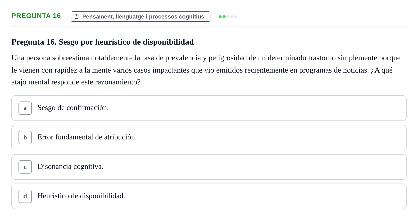 Enunciado: Pregunta 16