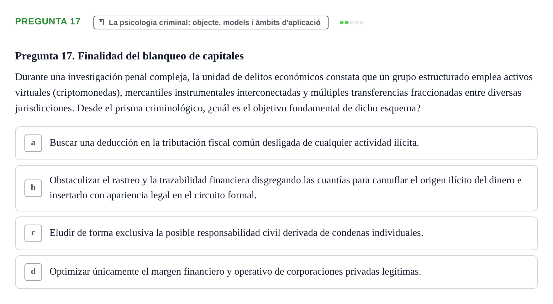 Enunciado: Pregunta 17
