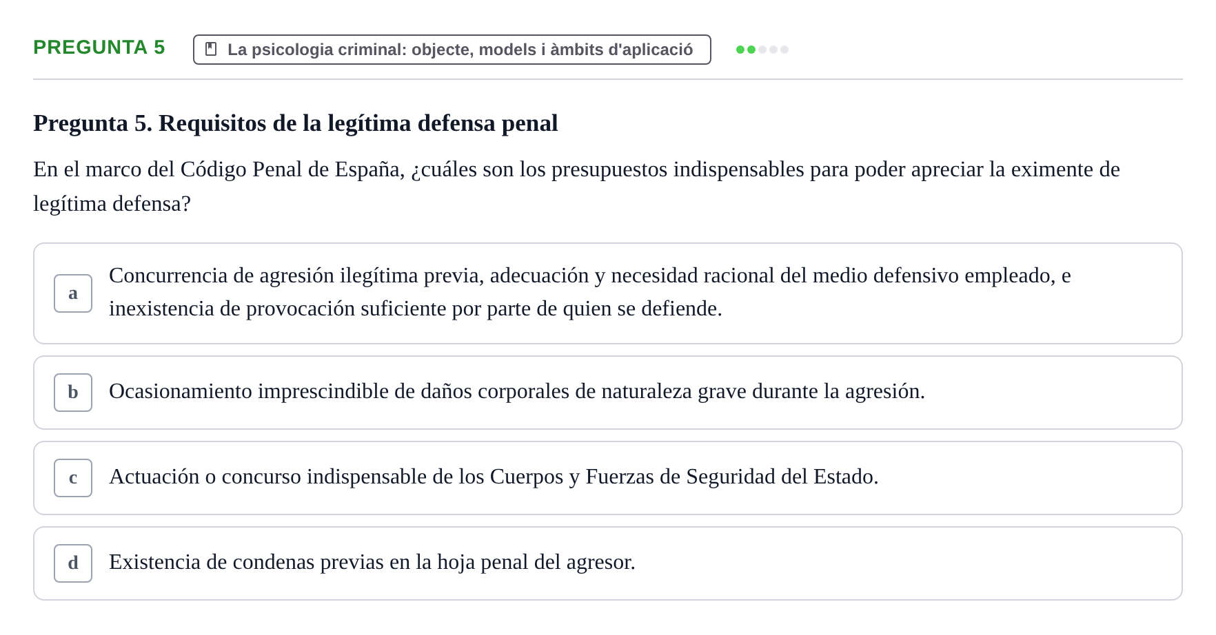 Enunciado: Pregunta 5