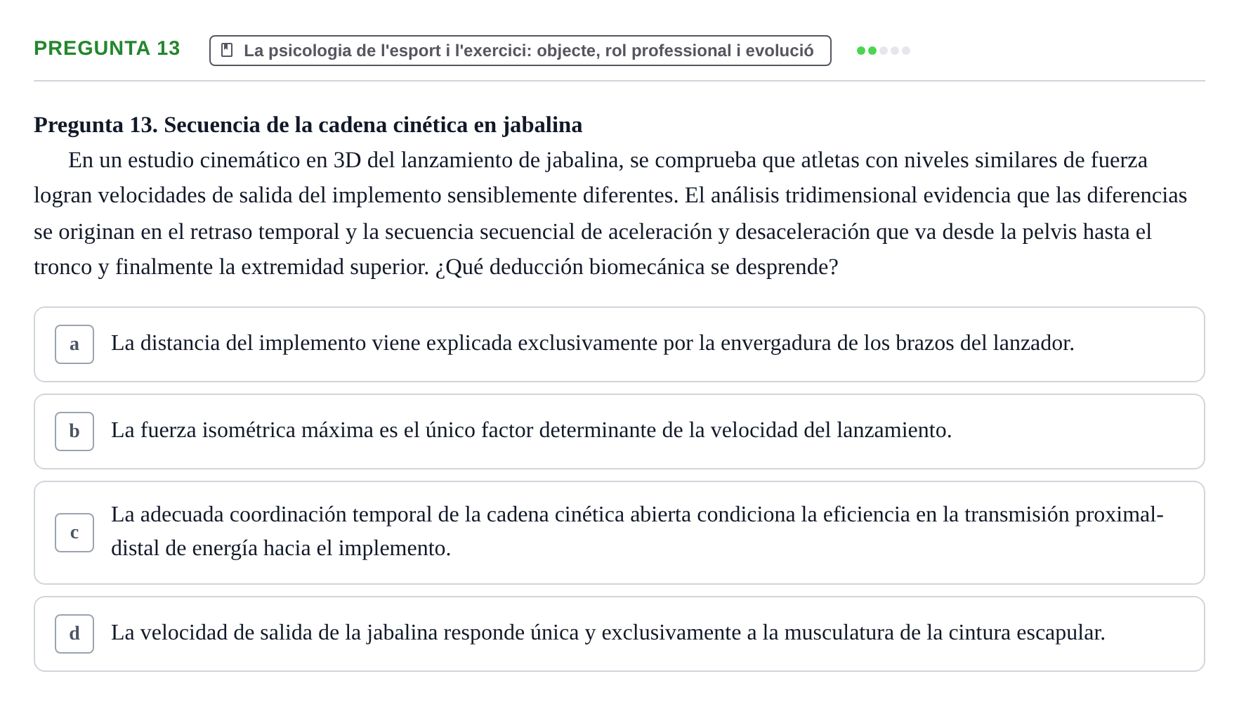 Enunciado: Pregunta 13