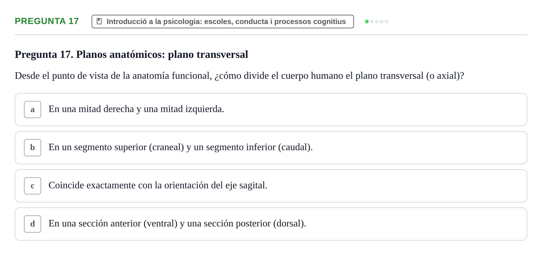 Enunciado: Pregunta 17